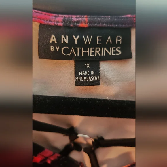 Sleeveless Asymmetrical Dress, Black with Vibrant Floral Design - Picture 6 of 9